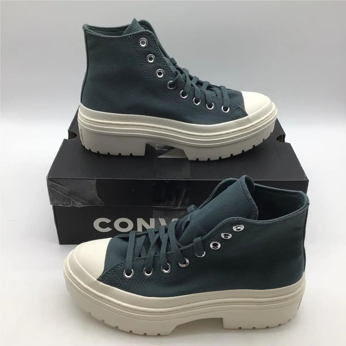 Ctas Lugged Heel Hi Teal Platform Sneakers A10619C Womens Size 8.5 by Converse