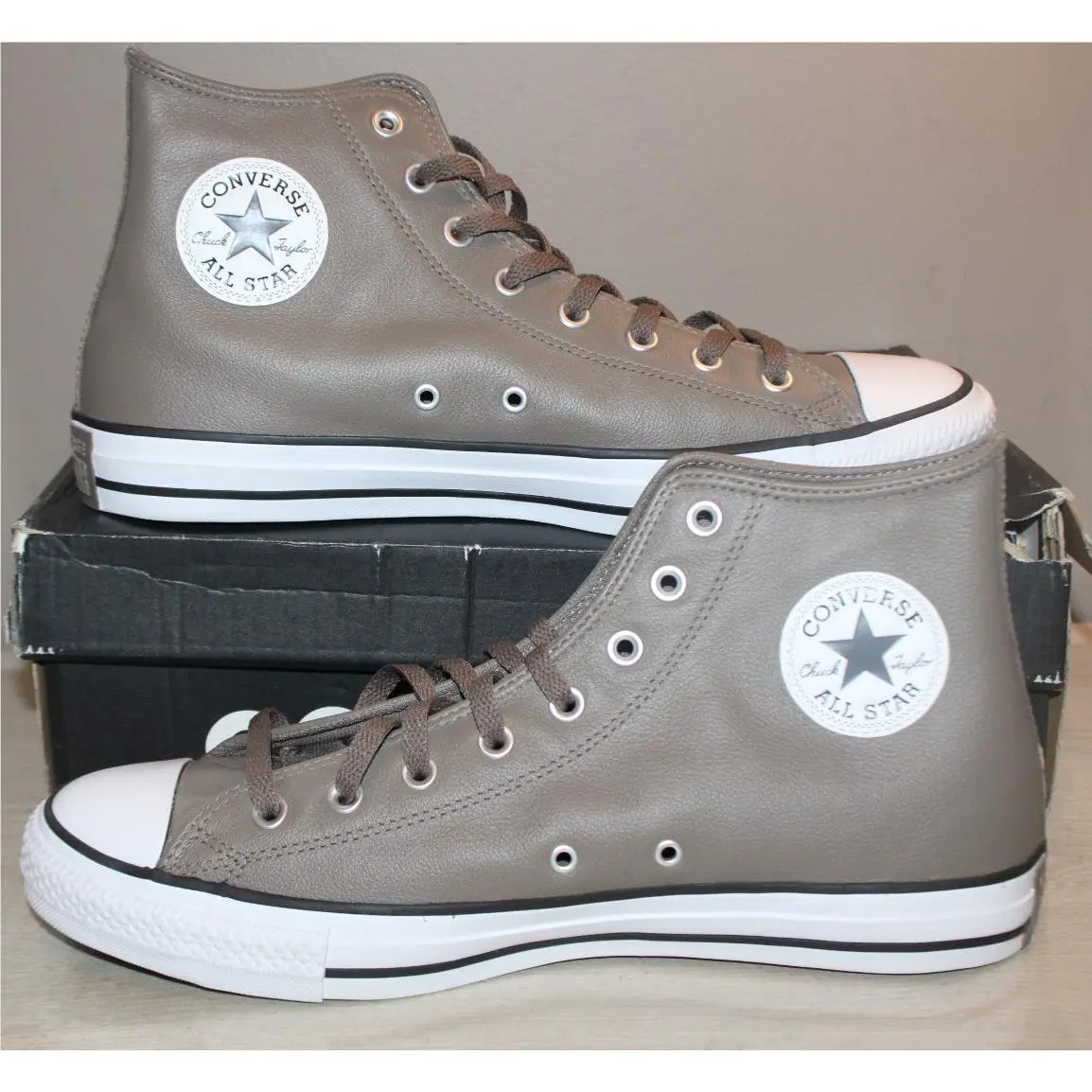 Men`s Ctas HI Classic Taupe/dark Matter Leather Size 12 by Converse