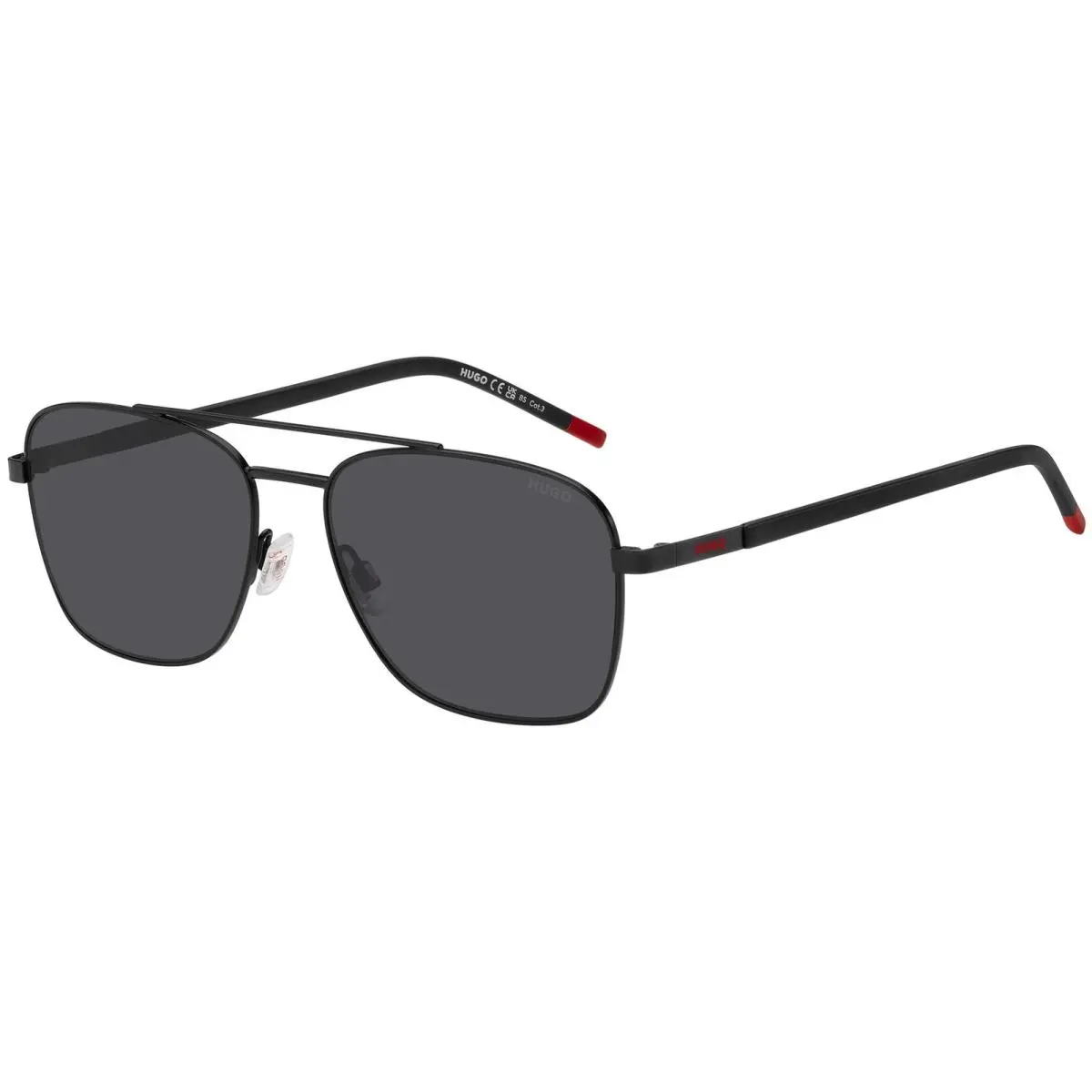 Hugo By  Men`s Mt Black Slim Squared Aviator Sunglasses HG1269S-0003-IR by Hugo Boss