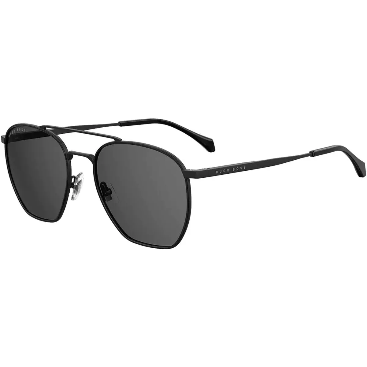 Men`s Matte Black Geometric Aviator Sunglasses - B1090S 0003 IR by Hugo Boss