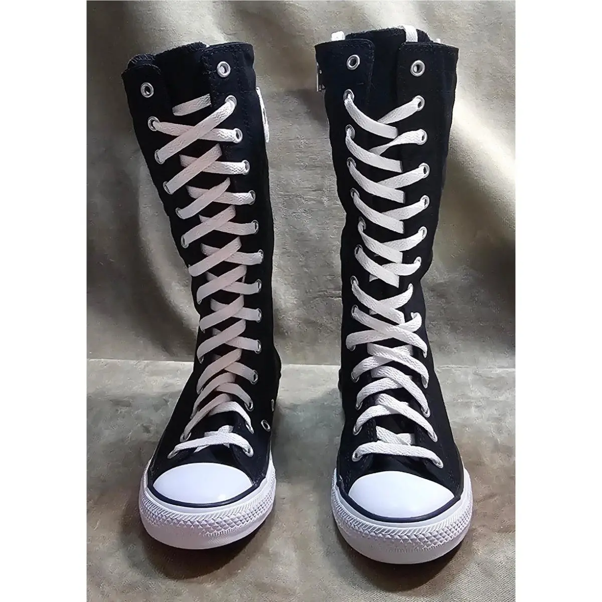 Chuck Taylor All Star Xx-hi Black Canvas Knee High Youth Boots Size 3 by Converse