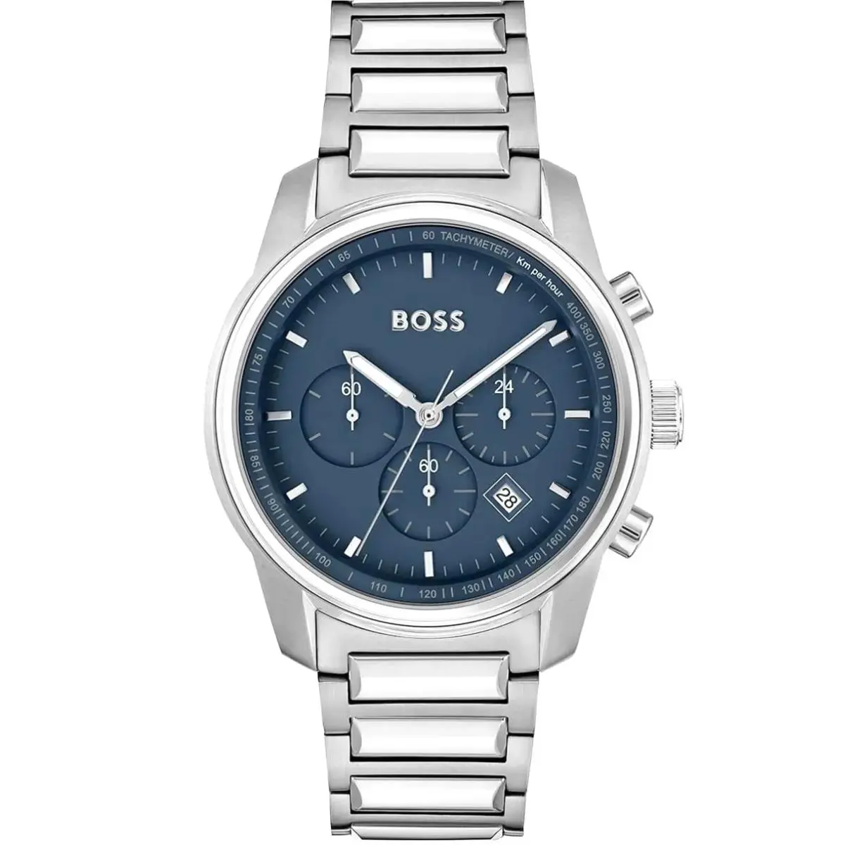 1514007 Mens Chronograph Trace Watch 44mm Quartz Box Tags Papers by Hugo Boss