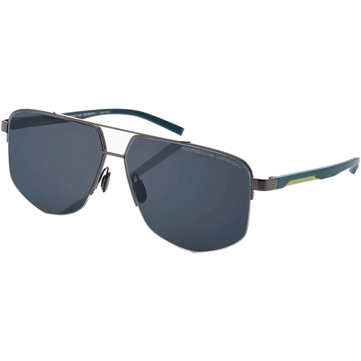 Design Geometric Semi-rimless Aviator Sunglasses - P8943 63C187 - Italy by Porsche