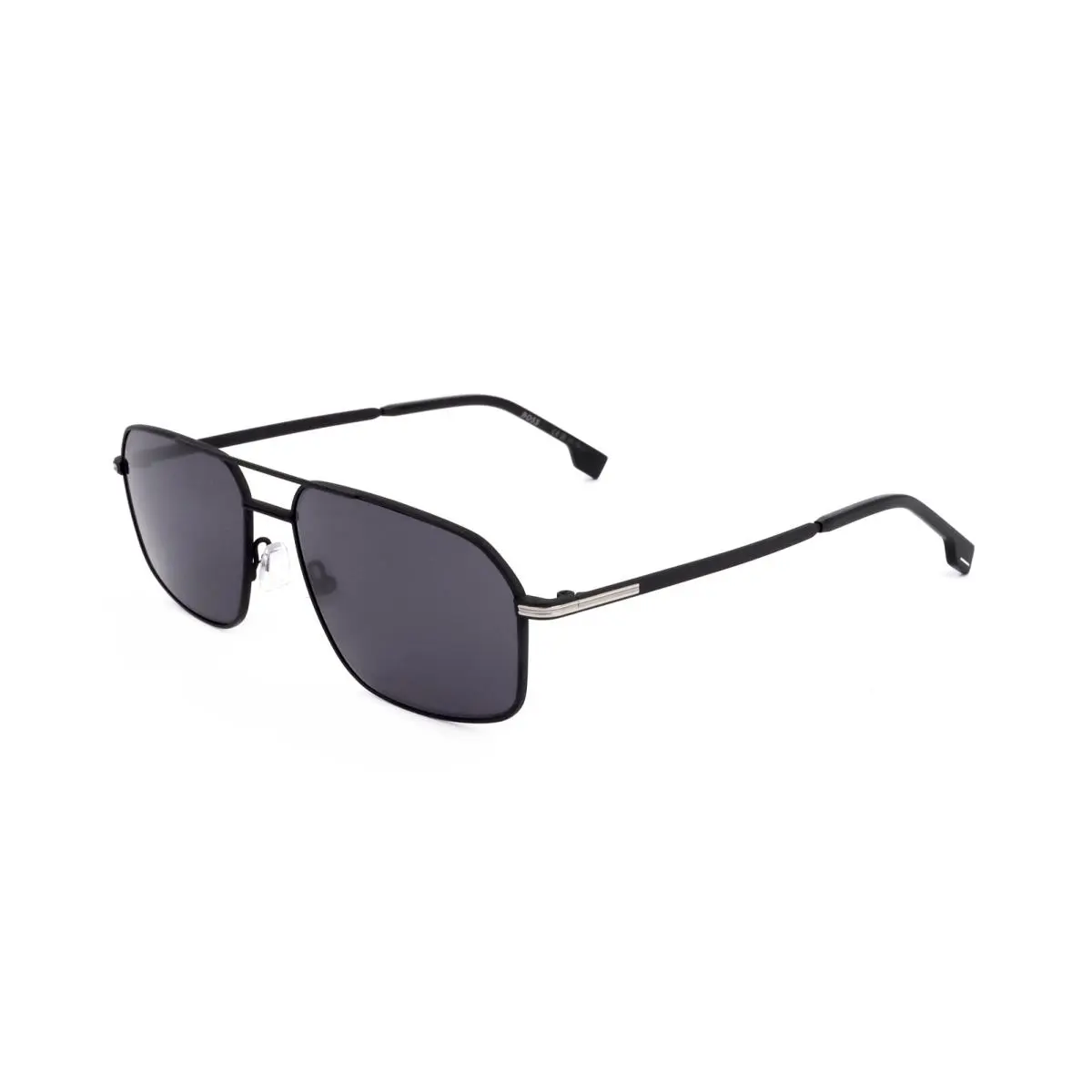 Men`s 58mm Matte Black Silver Sunglasses BOSS1603-S-124-58 by Hugo Boss