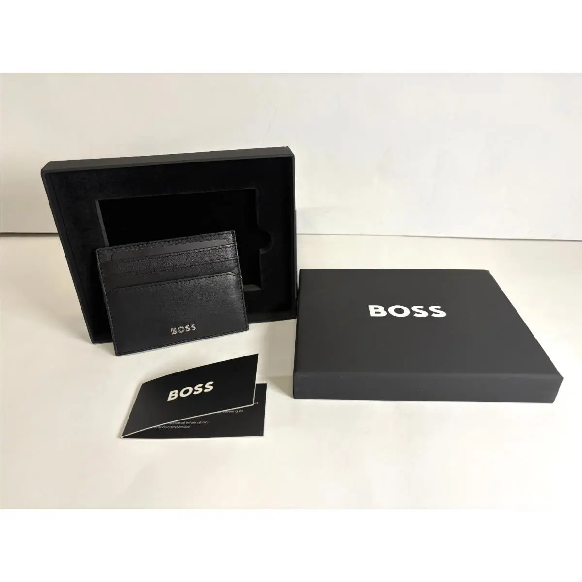 HLC403A Card Holder - Classic Smooth Black w/ Monogram Lining by Hugo Boss