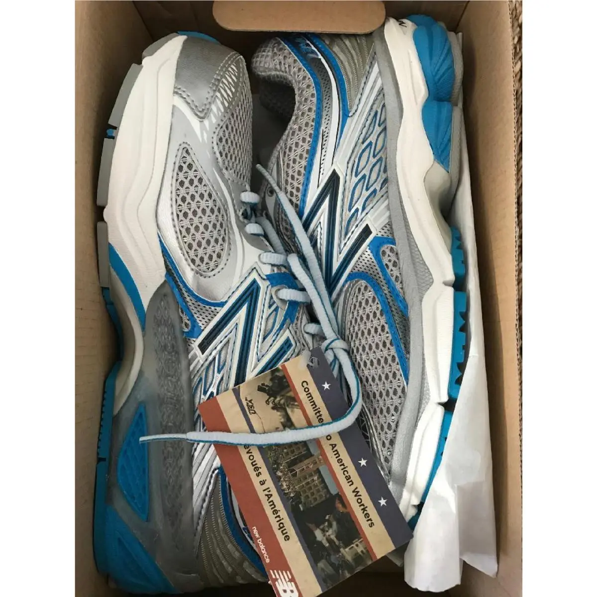 New Balance Womens 9.5 B Running Sneakers Shoes W1340SB Gray Blue Tags
