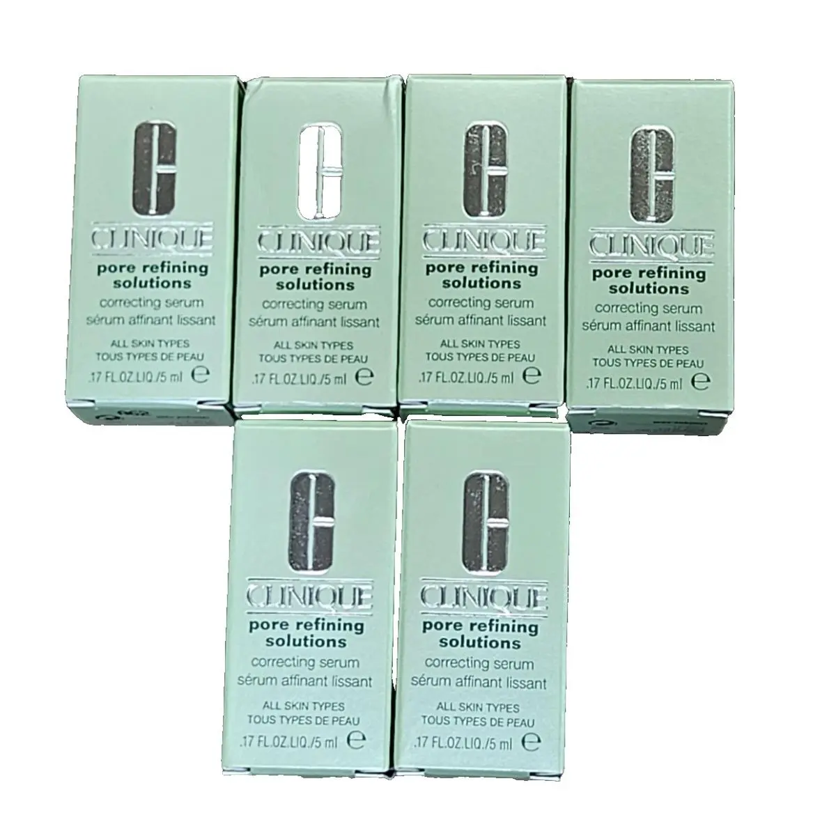 Lot of 6 Clinique Pore Refining Solutions Correcting Serum .17 oz/5ml Each