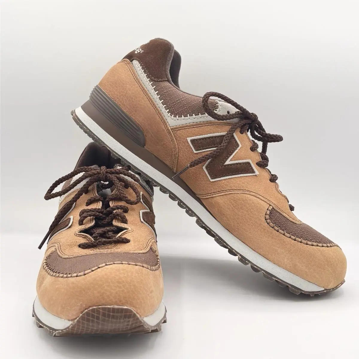 New Balance 574 Limited Edition Men`s Size 14D Brown Tan Leather Shoes M574LEBT
