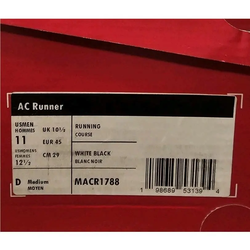 New Balance shoes - New Balance AC - U114807 - White/Black (UPC: 198689531394) 12