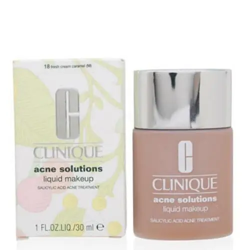 Clinique Acne Solutions Liquid Makeup 18 Fresh Cream Caramel 1.0 OZ
