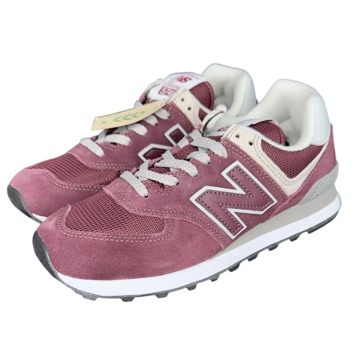 New Balance 574 Classics Mens Burgundy Grey Suede Sneakers ML574EVM Size 6 D