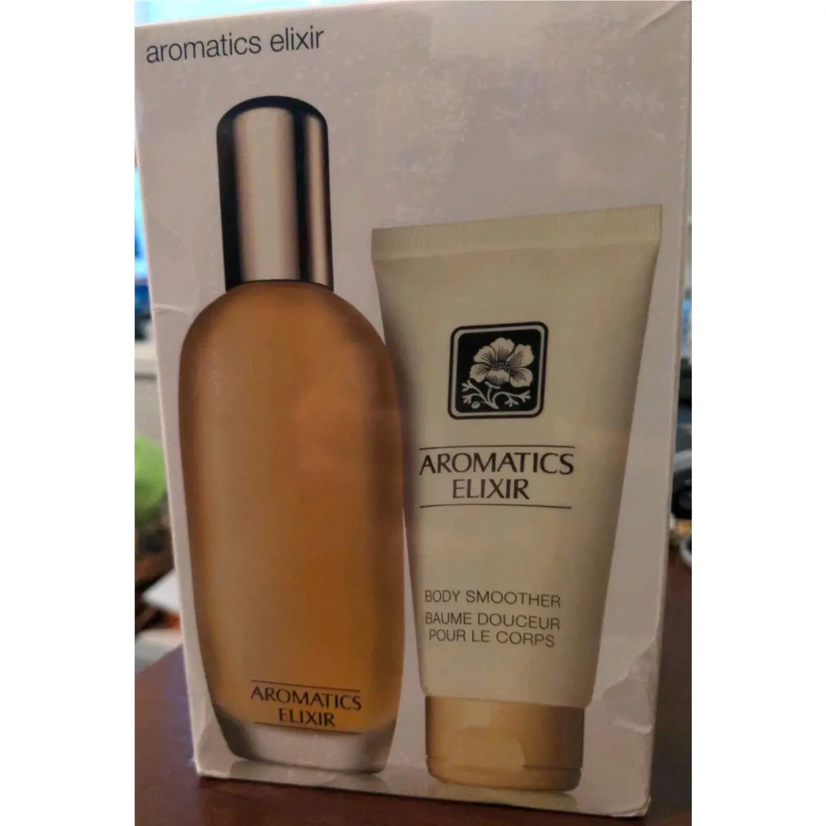 Aromatics Elixir Perfume Spray 3.4 Oz. Body Smoother 2.5 oz by Clinique
