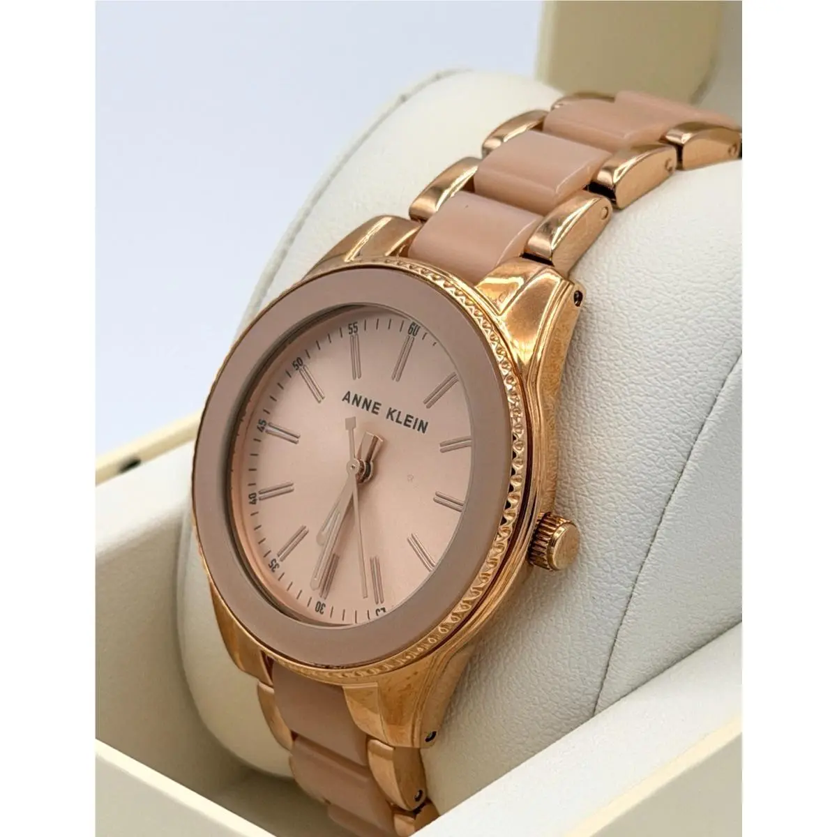Women`s Analog Watch Pink Resin Rose Gold-tone Alloy Bracelet by Anne Klein