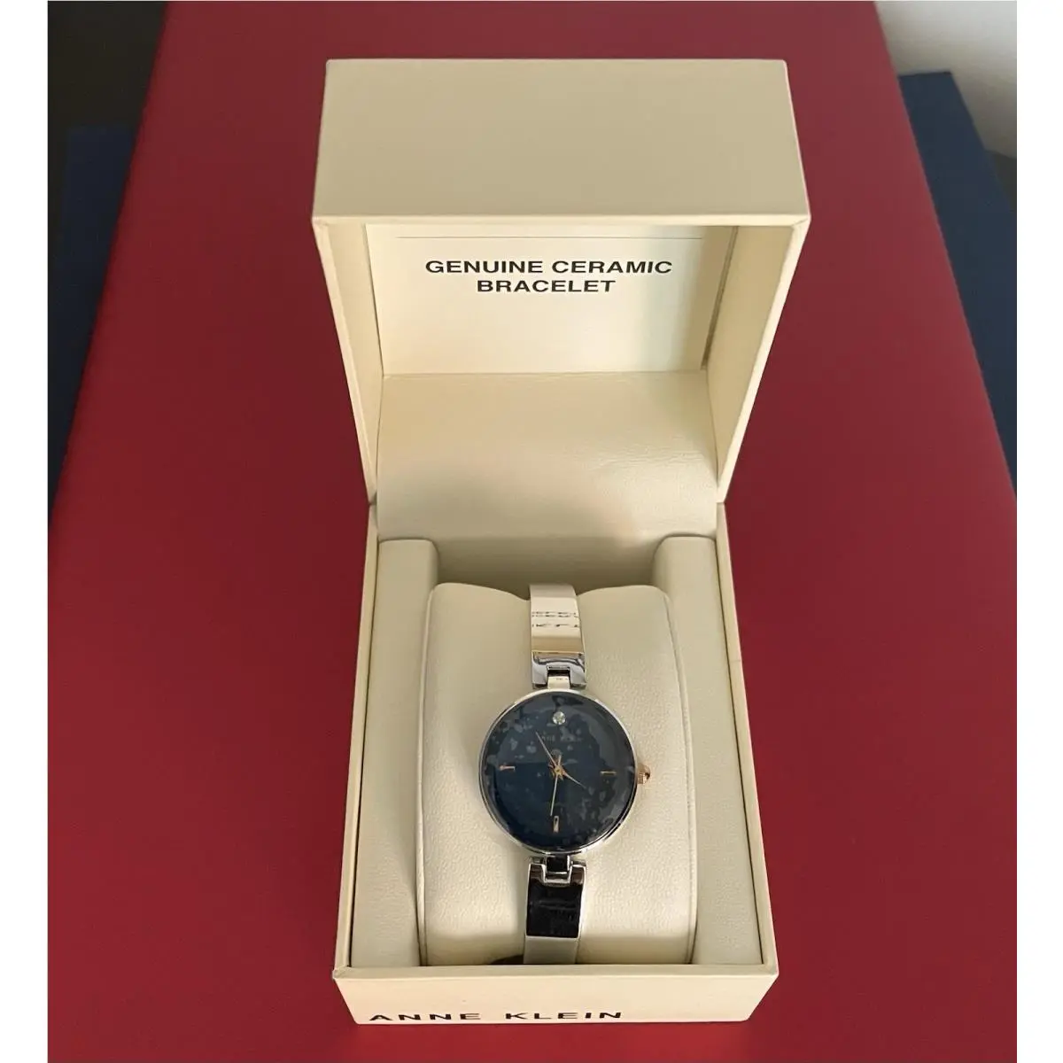 AK/2493 Women’s 28mm Silver Tone Diamond Dial Watch W/box by Anne Klein