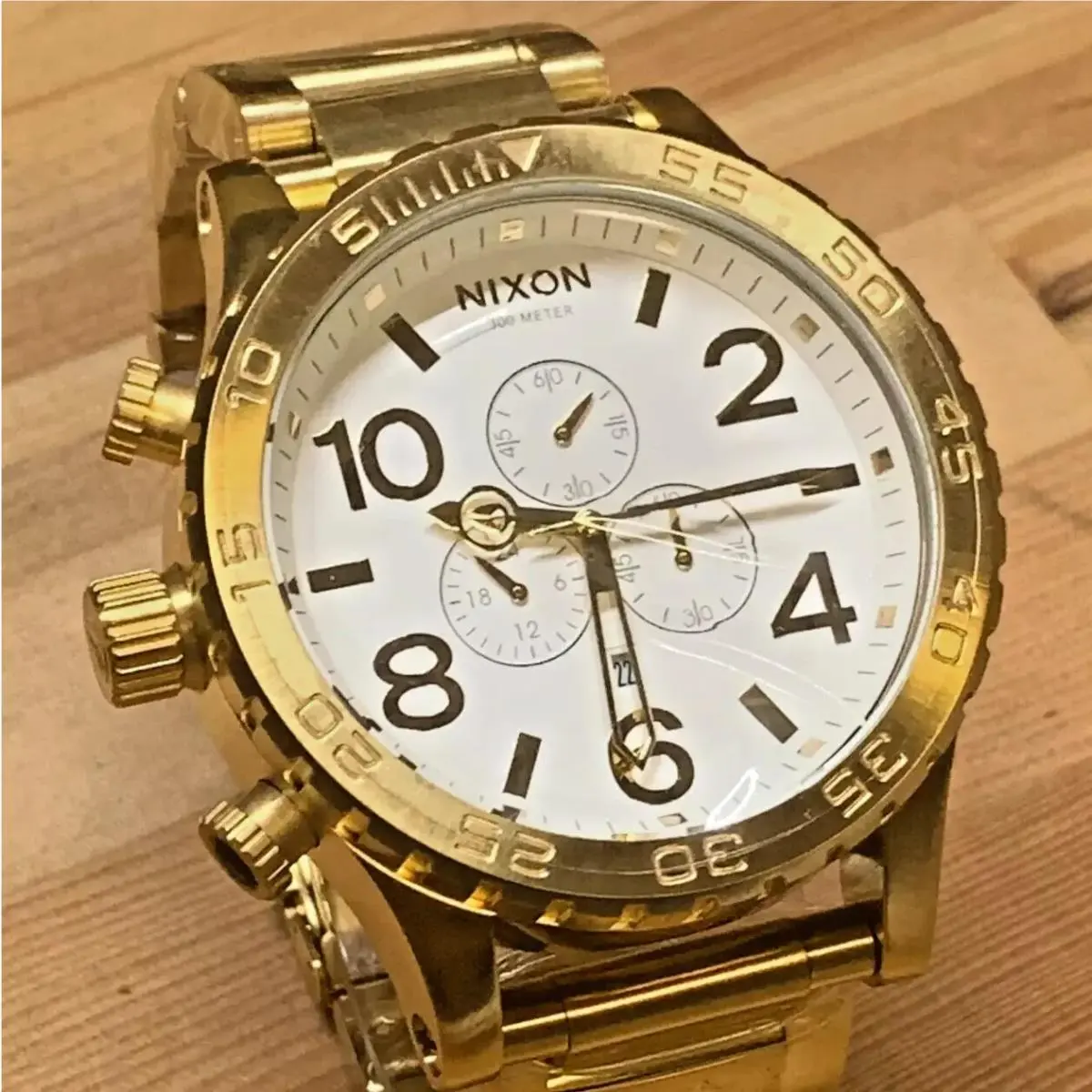 Watch 51-30 Chrono Gold White Face A083508 Mens Womens Gift by Nixon