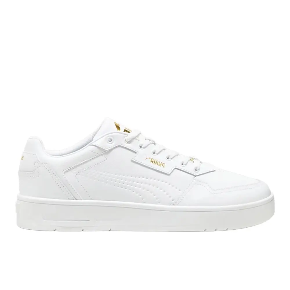 Court Classic Lux Lace Up Mens White Sneakers Casual Shoes 39501901 by Puma