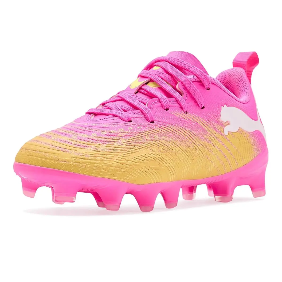 Kids Future Play Firm Artificial Ground Soccer Cleats Little Kid/big Kid Poison Pink/Sun Stream/Bright Aqua/White by Puma