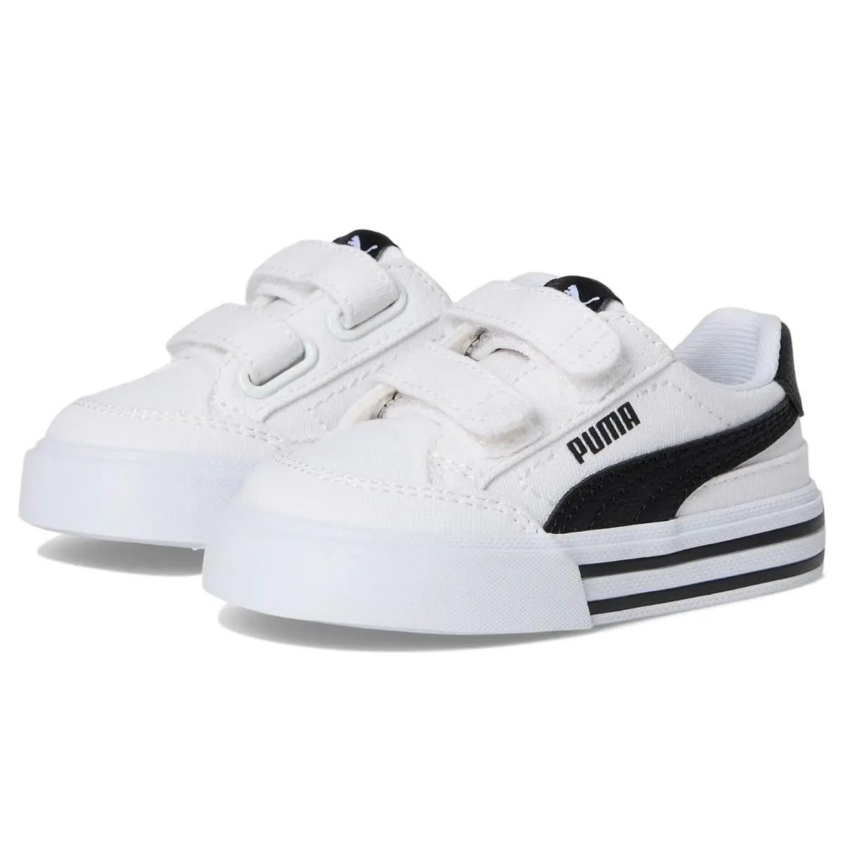 Kids Court Classic Vulc Hook and Loop Shoes Toddler/little Kid White/Black by Puma