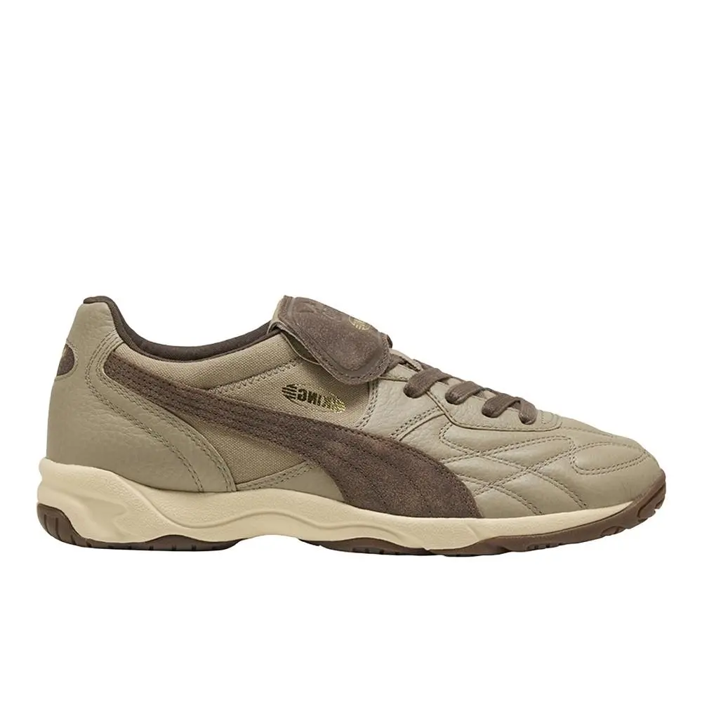 Puma King Indoor Futbolito Lace Up Mens Beige Sneakers Casual Shoes 40258201