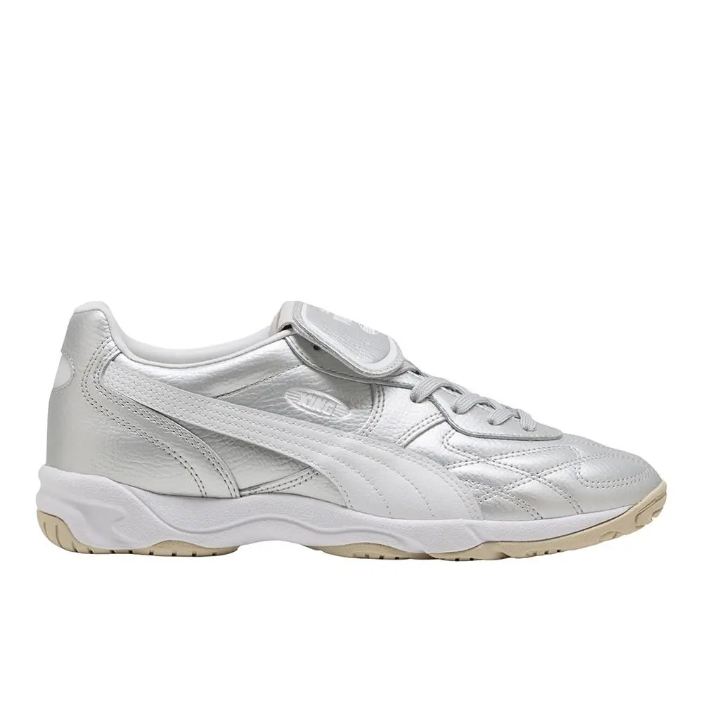 Puma King Indoor Mesmerize Lace Up Mens Silver Sneakers Casual Shoes 40462901
