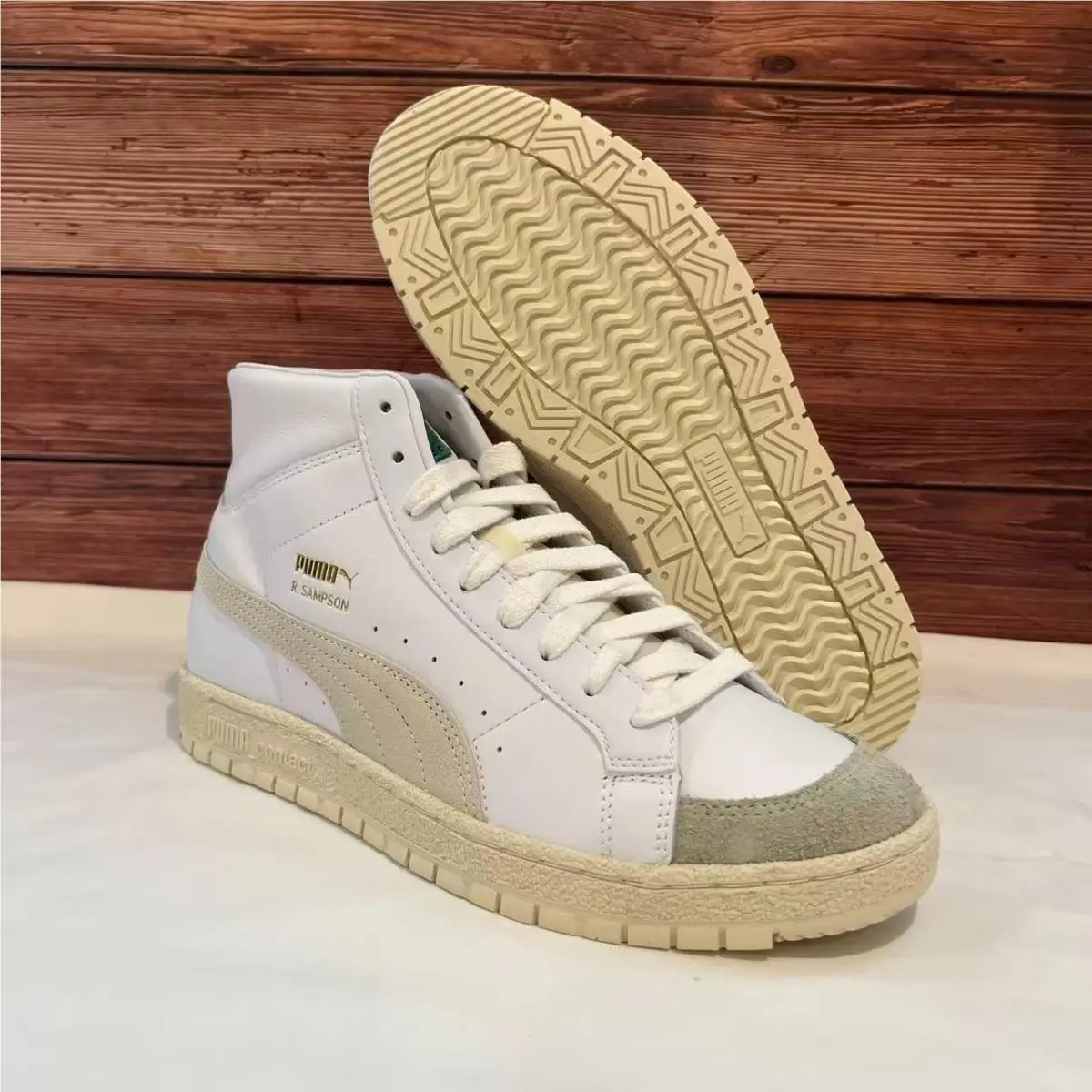 Ralph Sampson 70 Mid EB Beige Men`s Shoes 375942-01 by Puma