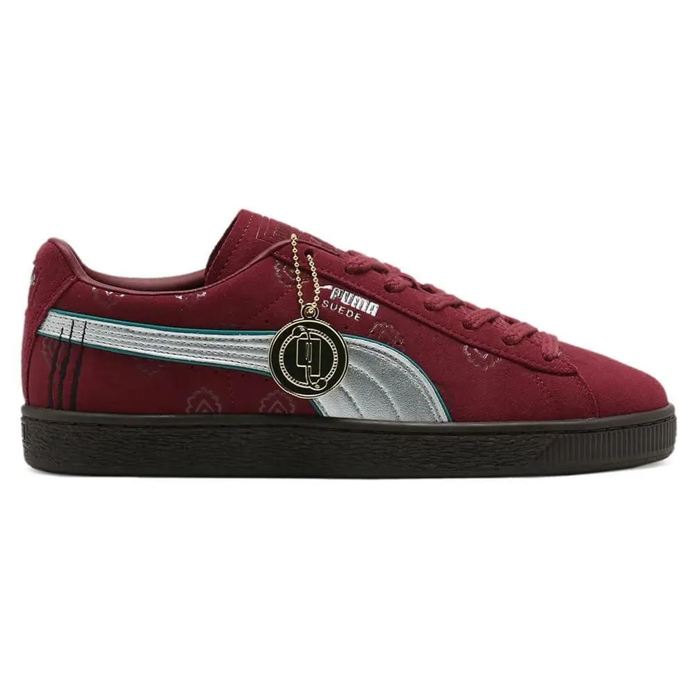 Men`s X One Piece Suede Red Haired Shanks Lace Up Sneakers by Puma