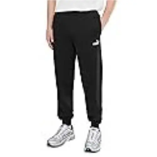 Men`s Essentials Fleece Sweatpants Available in Big Tall Black Closed by Puma
