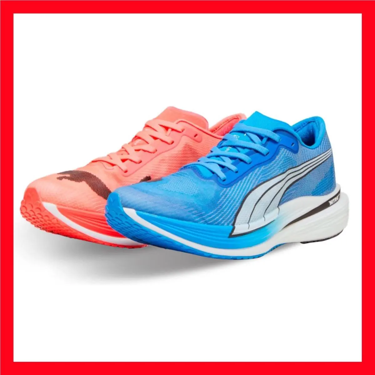 Puma Deviate Nitro Elite 2 Running Red Blue Sneakers 377786-02 Men Size 7