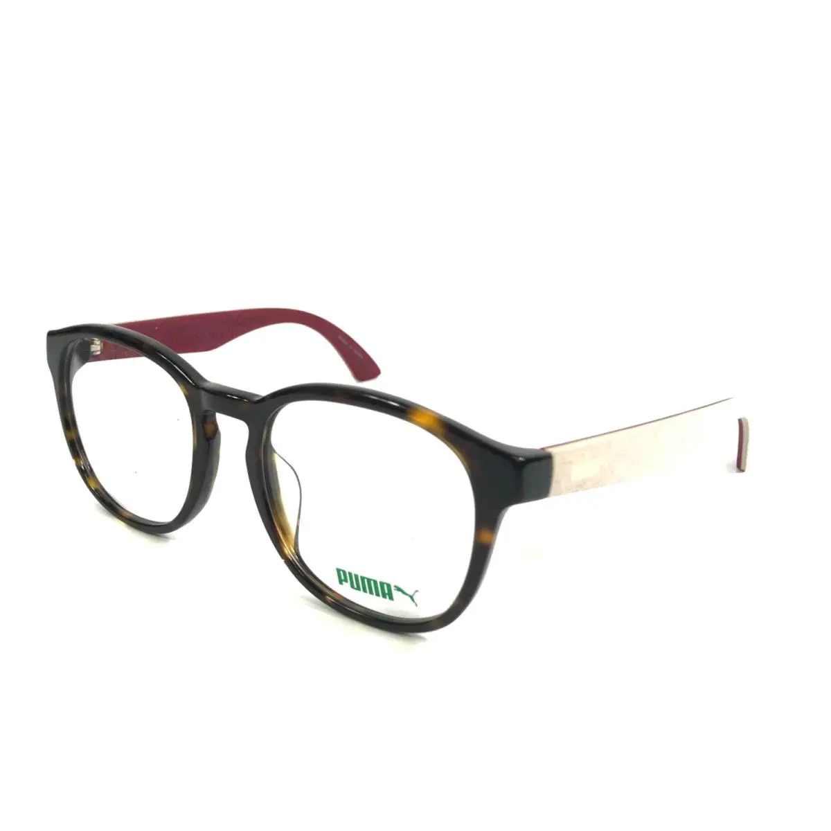 Eyeglasses Frames PU00430A 012 Red Tortoise Suede Leather 53-20-140 by Puma