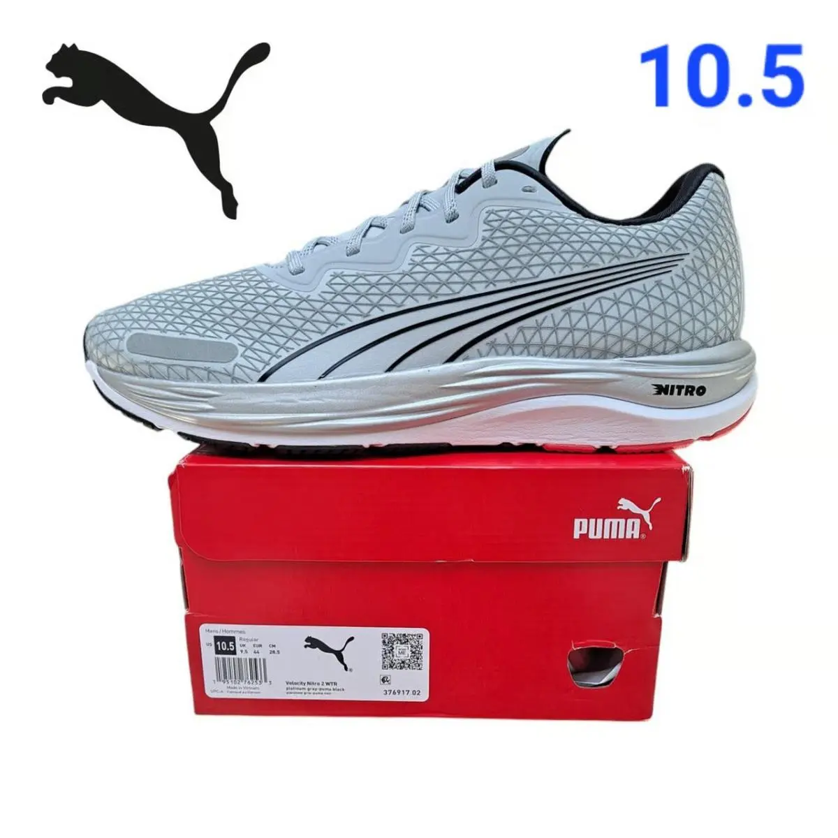 Size 10.5 - Mens  Velocity Nitro 2 Wtr - Reflective Water Repellent by Puma