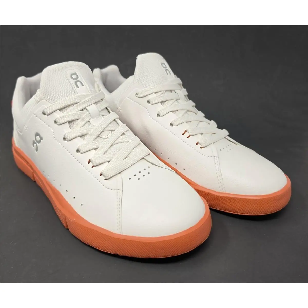 On Running The Roger Advantage White Canyon Orange Mens 8 48.98962 Sneaker