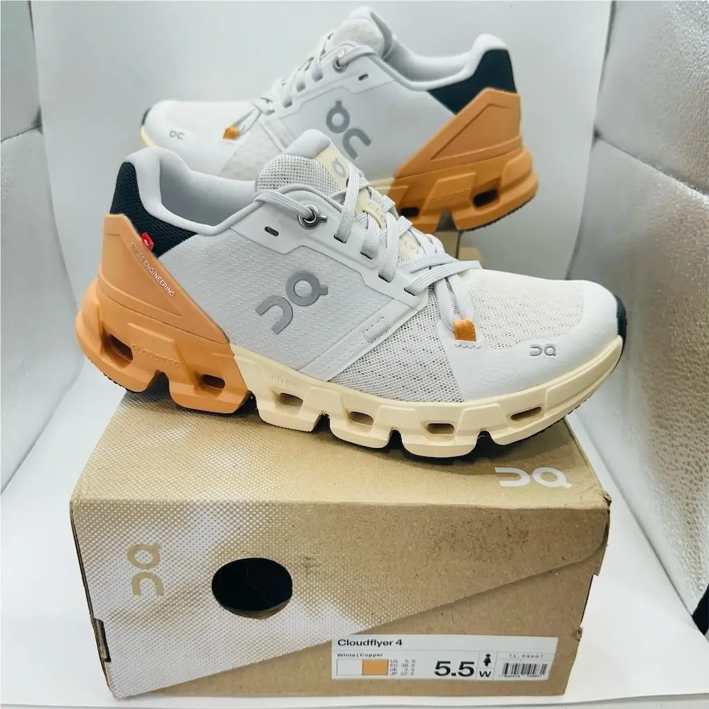 On Running Cloudflyer 4 Women`s Running Shoes White/copper Size 5.5 US