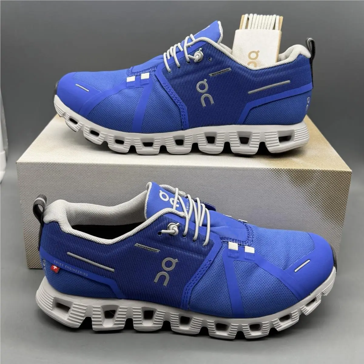 ON Cloud 5 Waterproof Womens 7 Athletic Running Walking Shoes ‘cobalt/glacier’