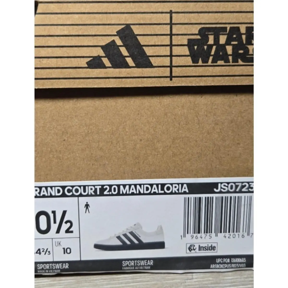 Adidas shoes - Adidas Grand Court 2.0 Star Wars Mandalorian - JS0723 - White Black 9