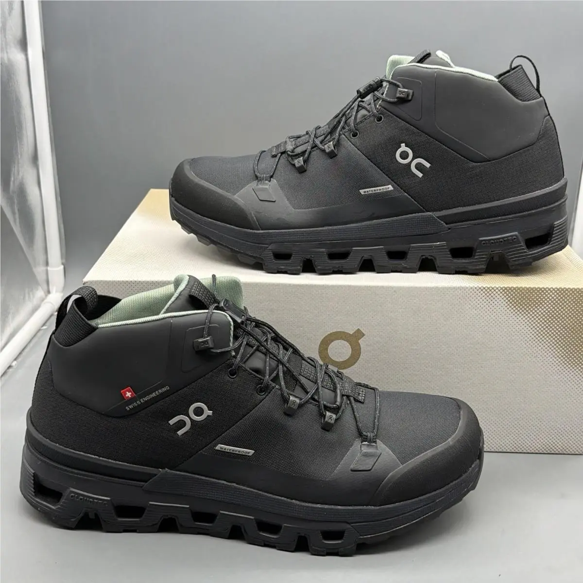 On Cloudtrax Waterproof Mens 8 Trail Hiking Shoes Outdoor Boots ‘black’