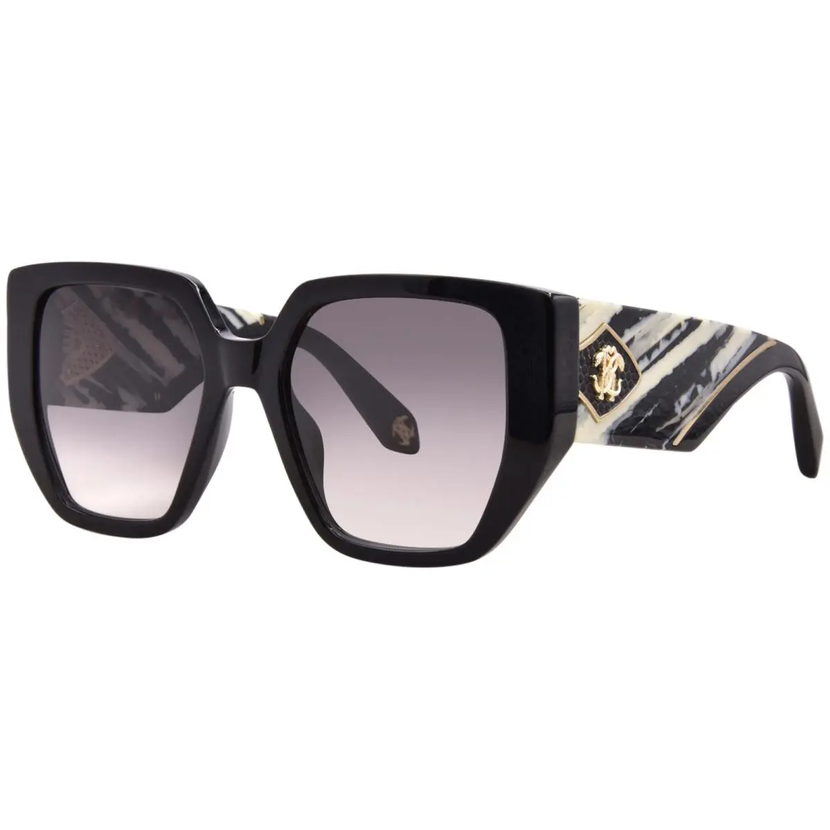 SRC167M 0700 Sunglasses Women`s Black/white/grey Gradient 54mm by Roberto Cavalli