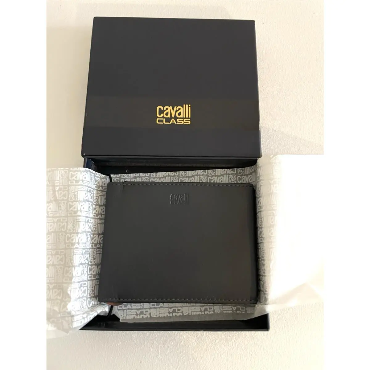 Mens Wallet Bifold Class Dollar Downtown Grey Leather by Roberto Cavalli