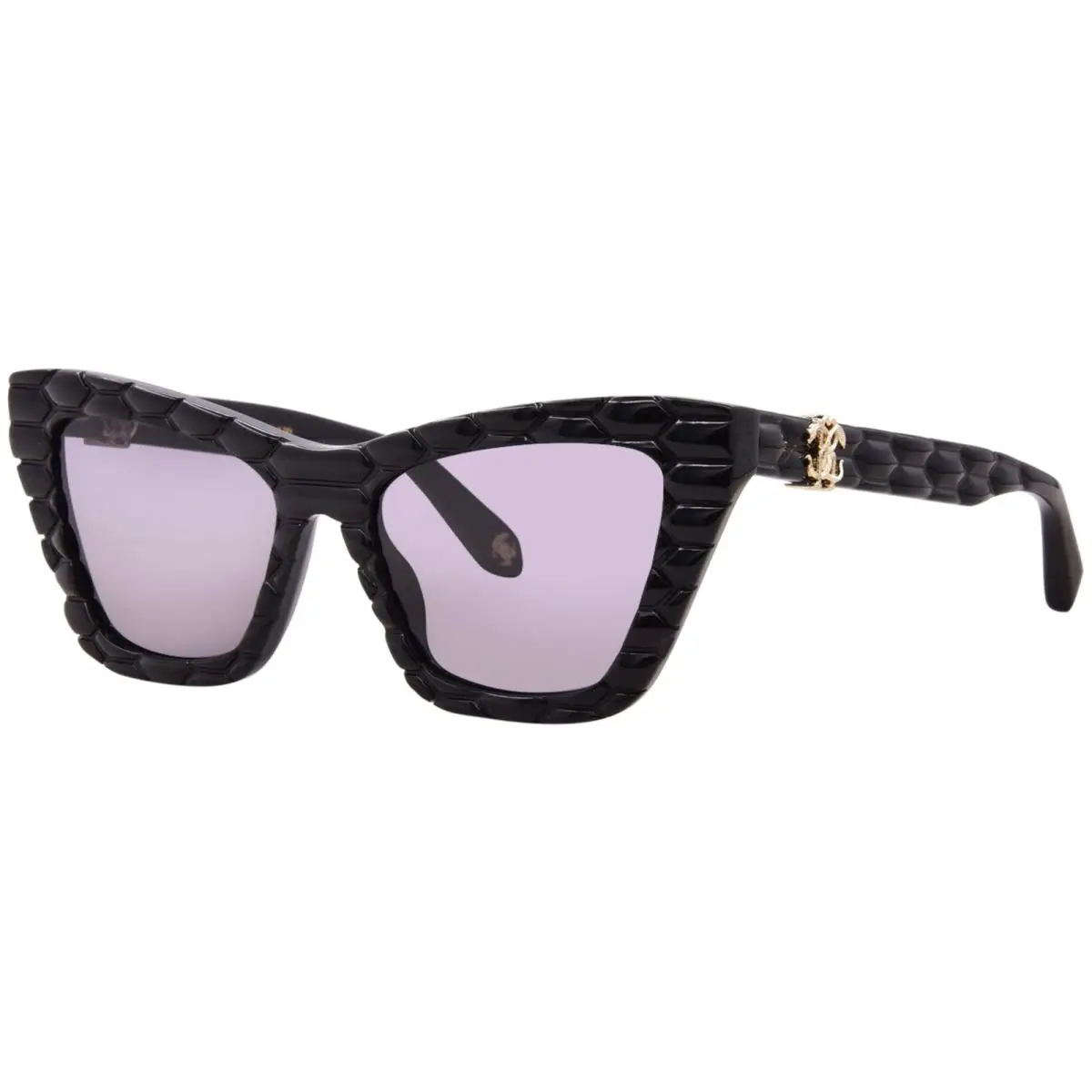 SRC091V 0700 Sunglasses Women`s Shiny Black/smoke Grey 54mm by Roberto Cavalli