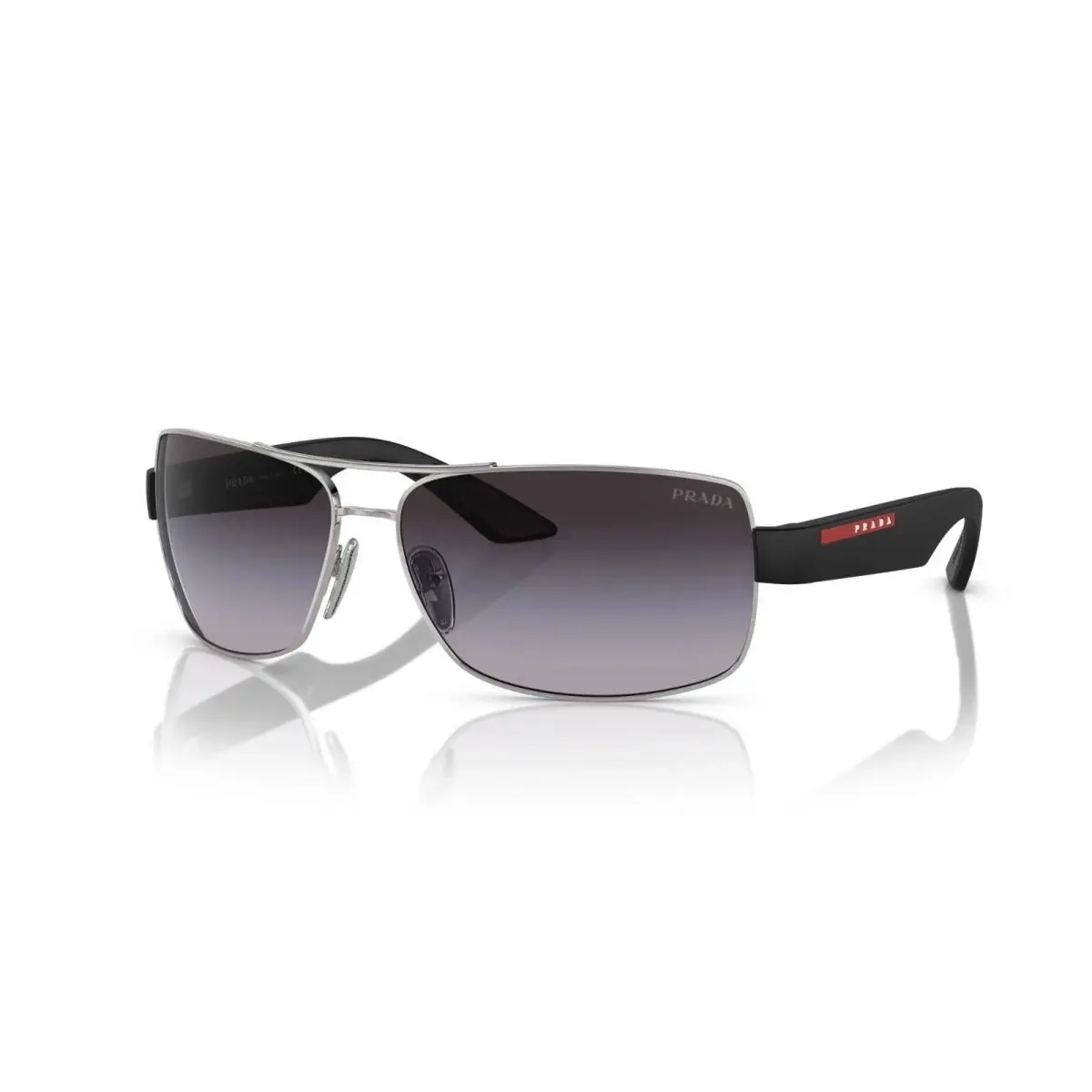 Sunglasses PS50ZS 1BC09U Silver Black Frame / Grey Lens 65mm by Prada