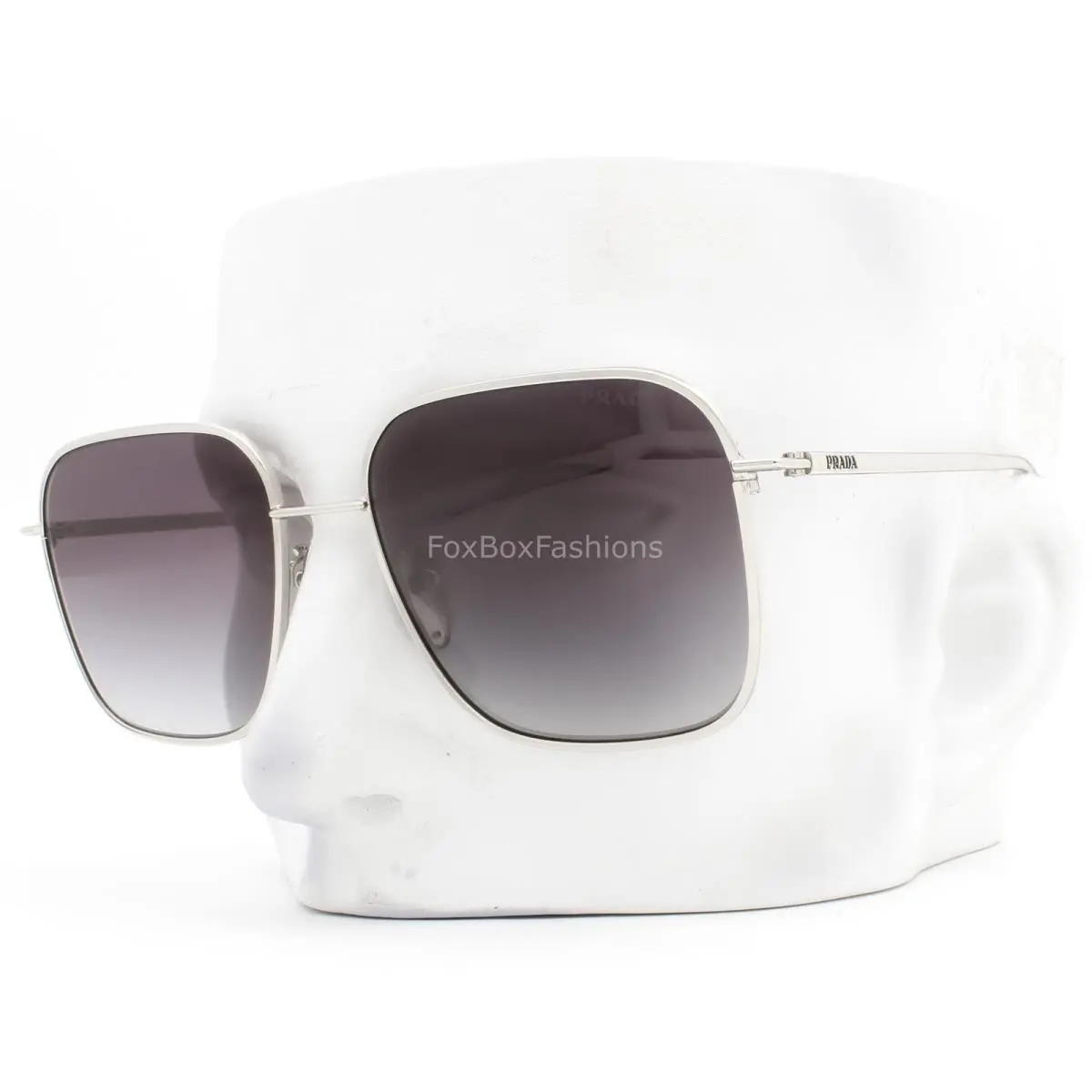 Sunglasses Spr C54-D 1BC-90A Polished Silver Metal Gray Gradient with Case by Prada