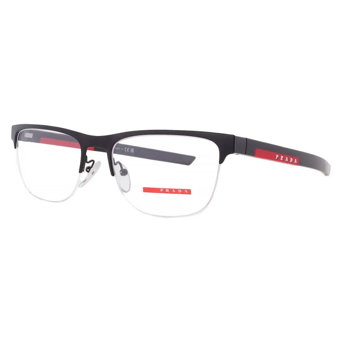 Prada Linea Rossa Demo Rectangular Men`s Eyeglasses PS 51QV 1BO1O1 57