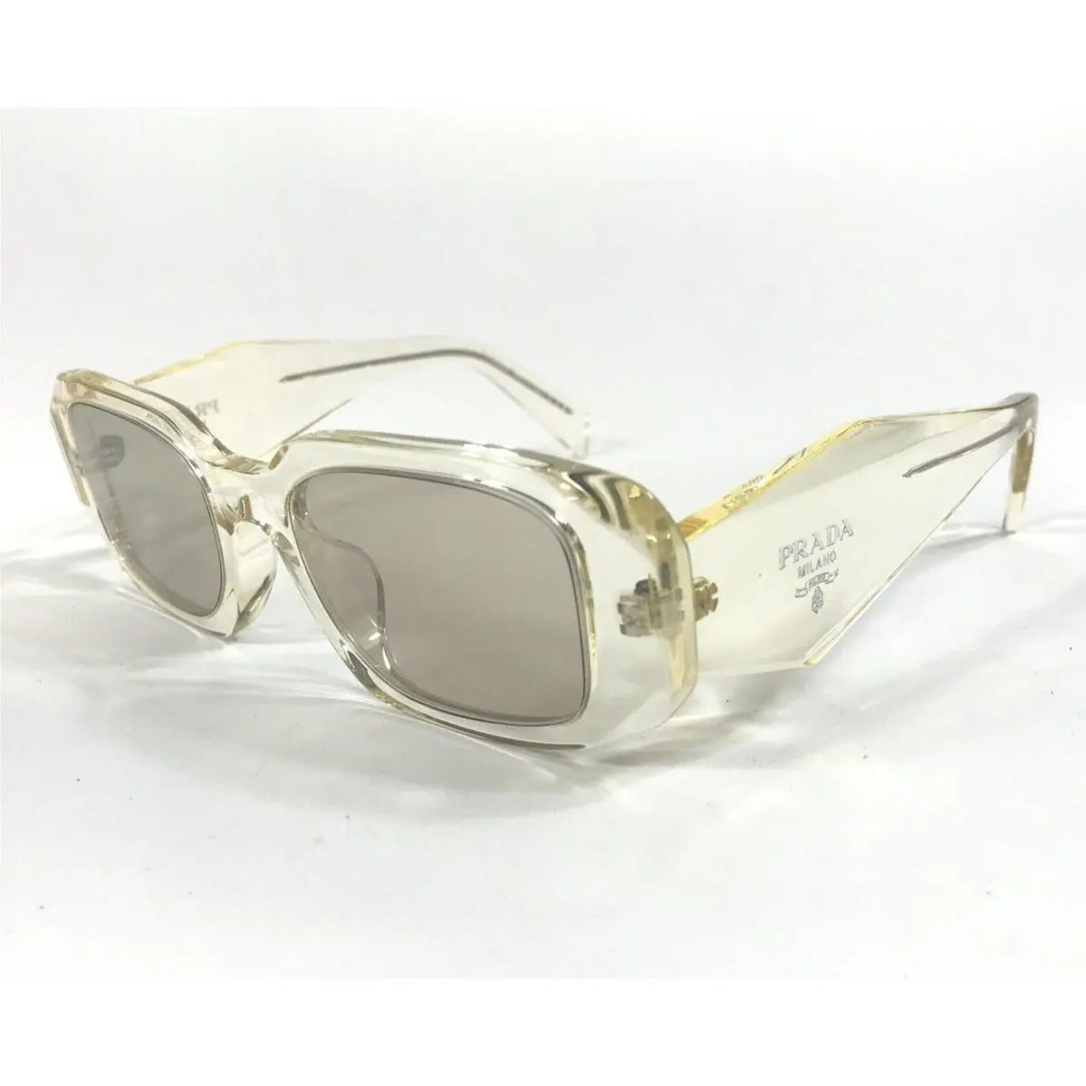 Sunglasses Spr 17W-F 19X-30N Transparent Champagne Asian Fit Silver Lenses by Prada
