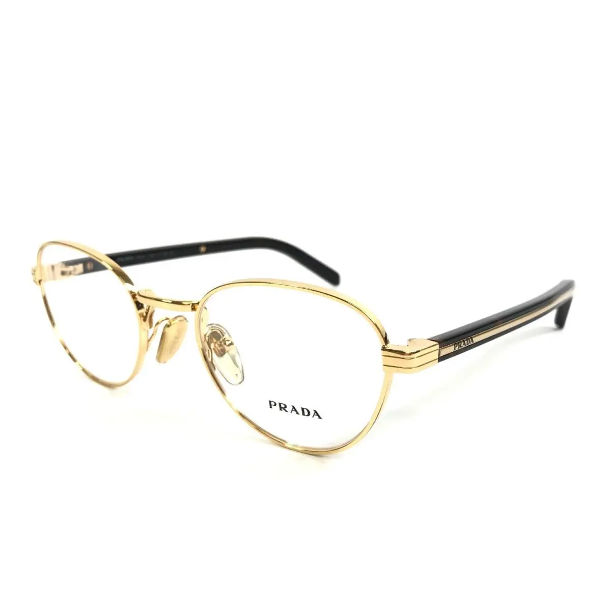 Prada Eyeglasses Frames VPRB53 5AK-1O1 Gold Tortoise Round Full Rim 49-20-145