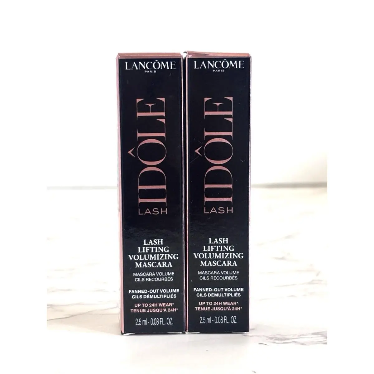 2X Lancome Lash Idole Lifting Volunizing Mascara 01 Glossy Black 2.5 ml Travel by Lancôme