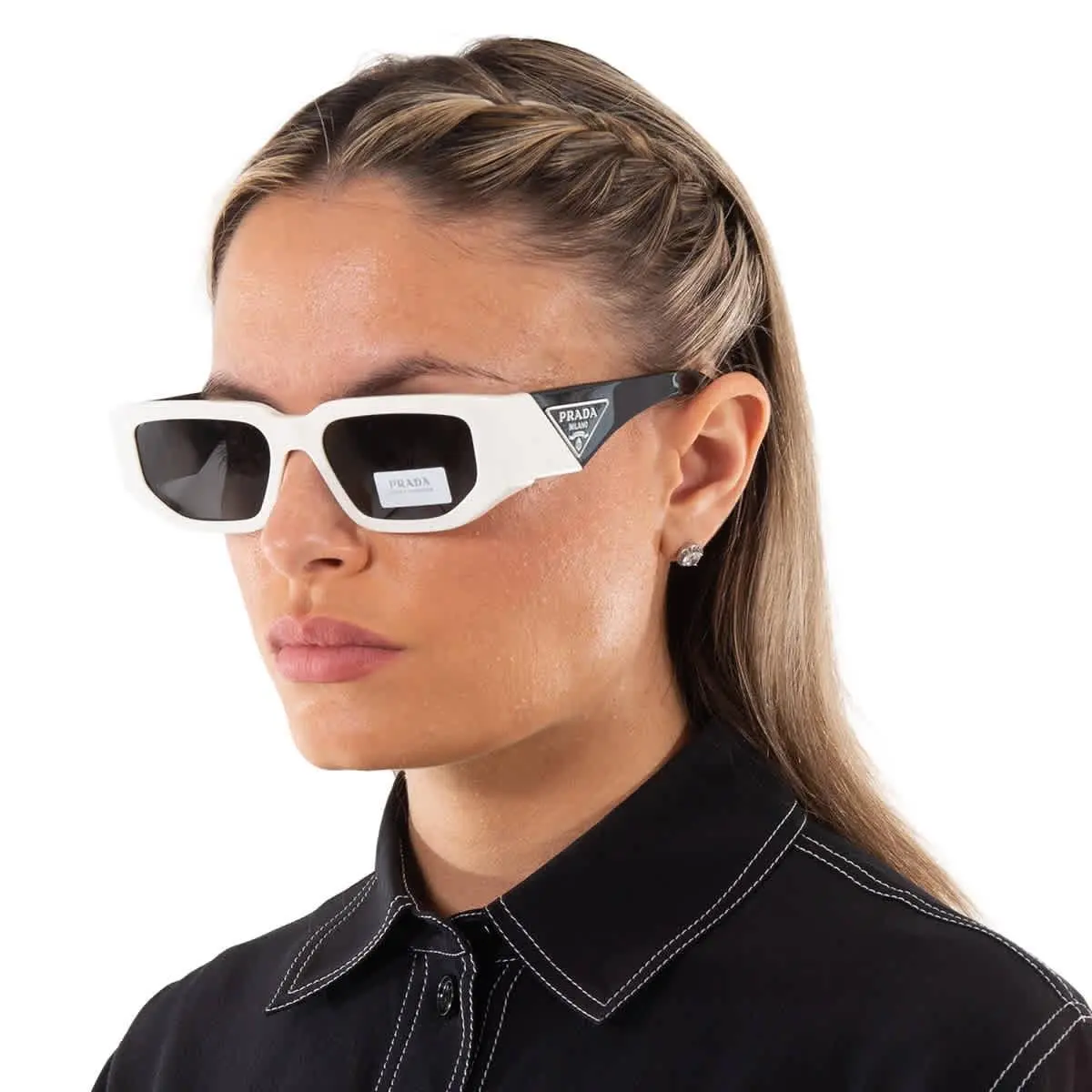Grey Cat Eye Ladies Sunglasses PR 09ZS 1425S0 54 PR 09ZS 1425S0 54 by Prada