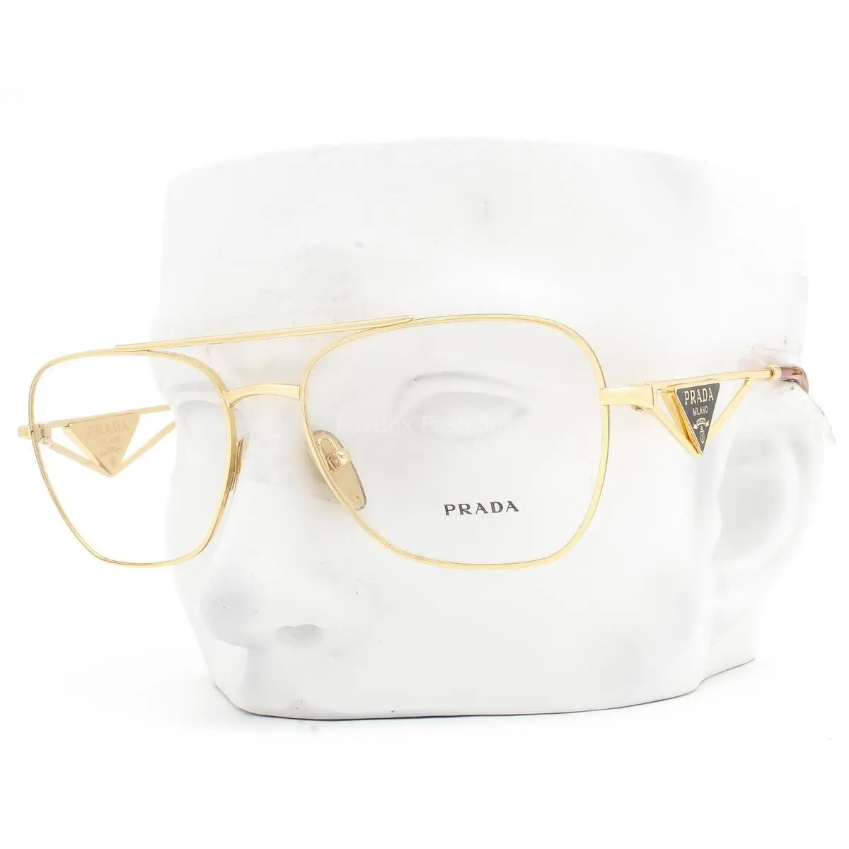 Prada Pilot Eyeglasses Glasses Vpr B50 5AK-1O1 Polished Gold 57mm with Case
