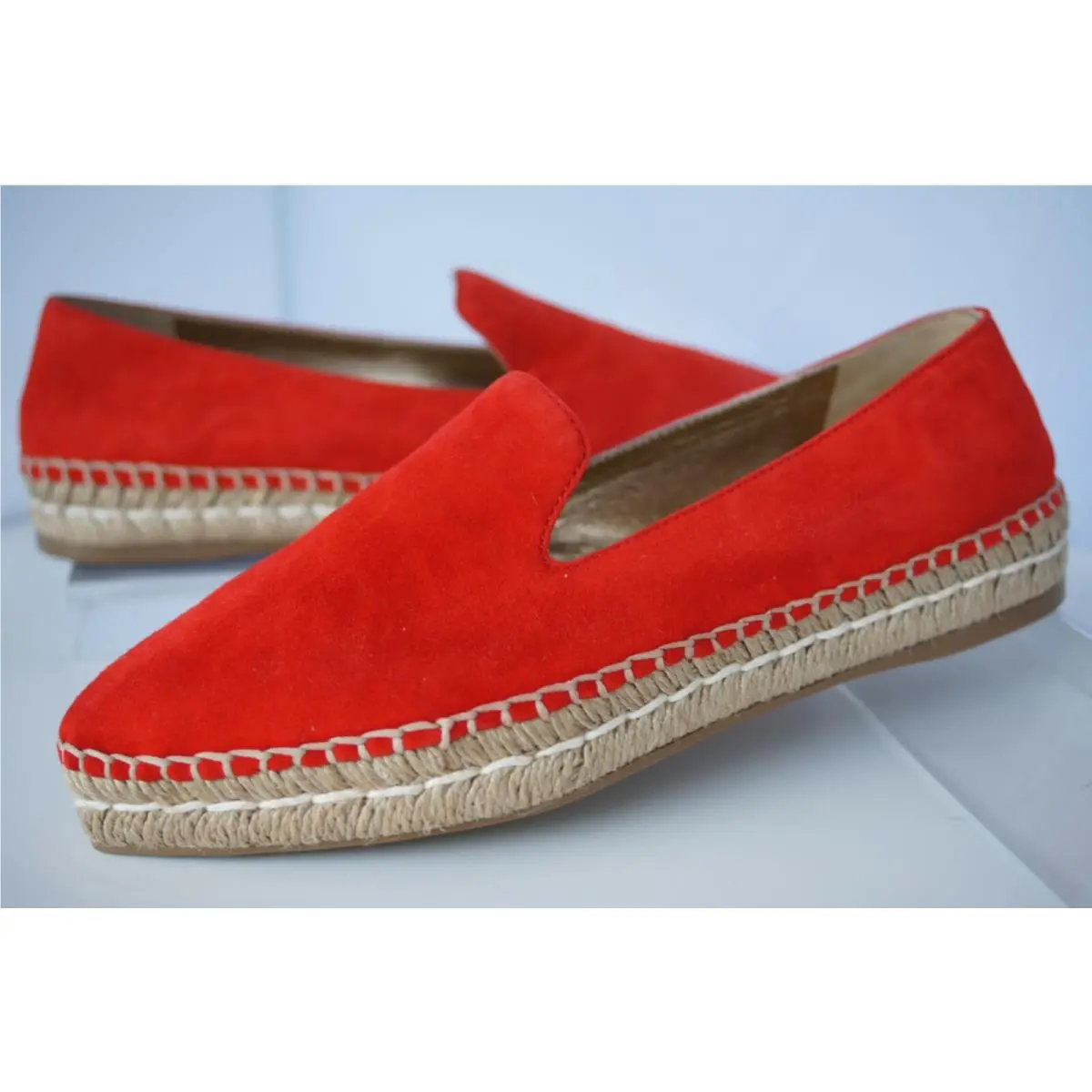 Women`s Shoes Red Espadrilles Size 38 Flats Calzature Suede by Prada