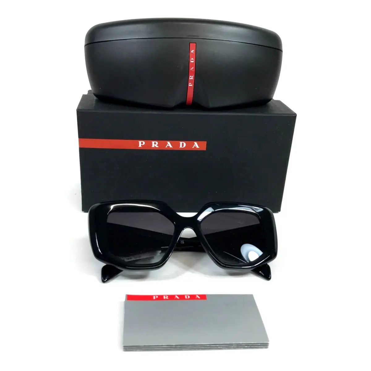 Sunglasses SPR14Z 1AB-09S Black Butterfly Frames with Gradient Gray Lenses by Prada