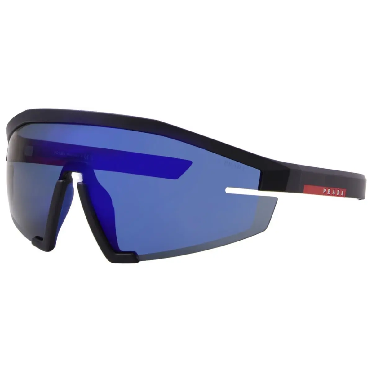 Sunglasses PR03ZS 1B005U Black Frame / Blue Purple Mirror Lens 44mm by Prada