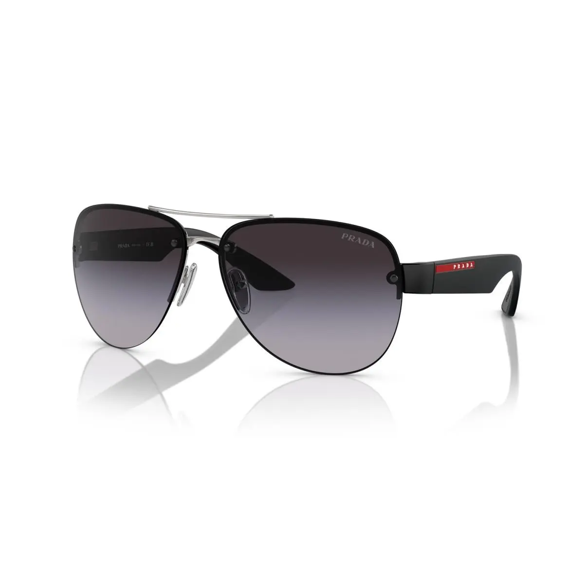 Linea Rossa 55YS Sunglasses 1BC09U Silver by Prada